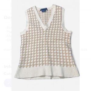 Ralph Lauren Cream and Tan Knit Vest